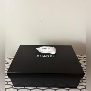 Chanel Black empty  box with wrapping paper, great condition